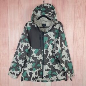 HUF Standard Shell 2 Mens Jacket Medium Green Camouflage Long Sleeve Full Zip